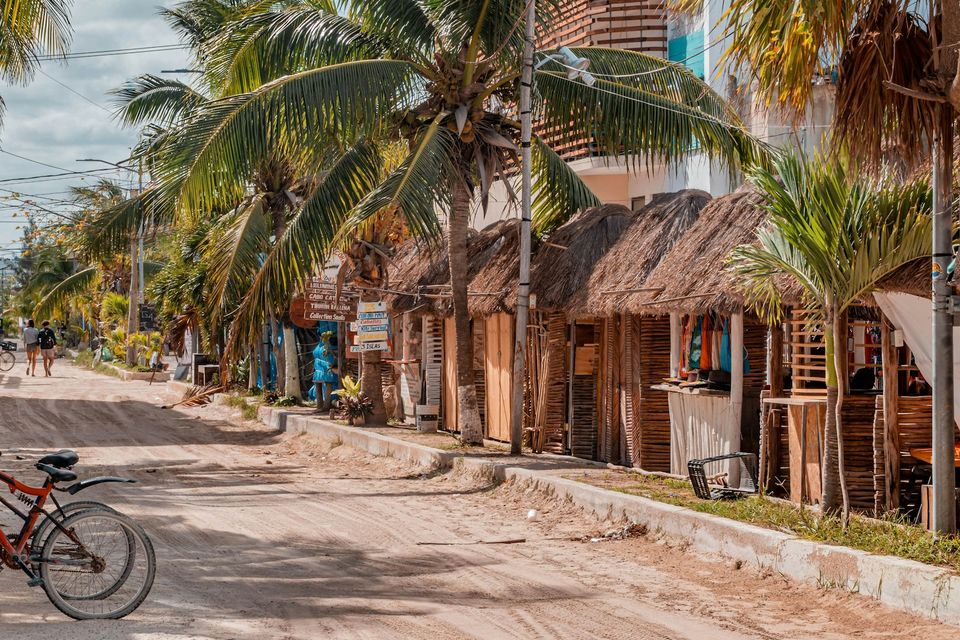 A sand street on Isla Holbox